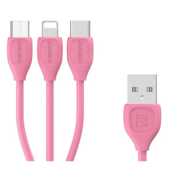 Charging Cable 3 in1 Remax Pink1m Lesu RC-050th(EOL)