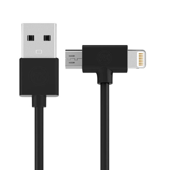Charging Cable WK 2in1 I6/Micro Black 1m AXE(EOL)