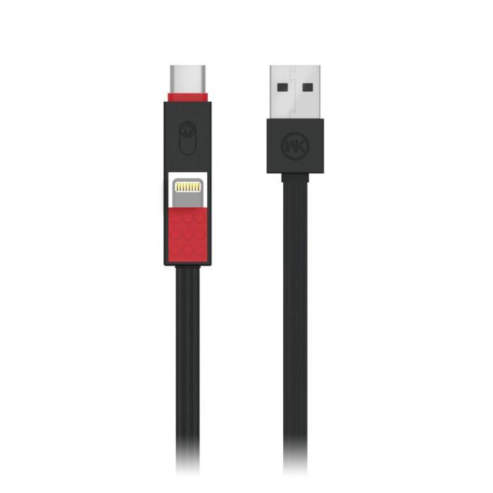 Charging Cable WK 3in1  I6/Micro/TYPE C Black 1m Parker WDC-012(EOL)