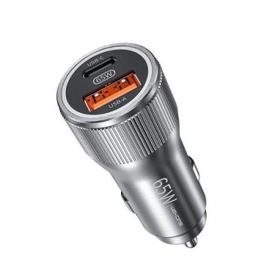 Car Charger 65W WK Dual PD+USB QC3.0 Silver WP-C31