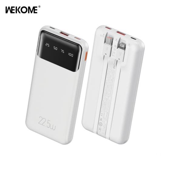 Power Bank WK 10000mAh 22,5W PDx1 & QC3.0x1 White WP-63