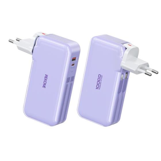 Power Bank WK 10000mAh 22,5W PDx1 & QC3.0x1 Purple WP-46