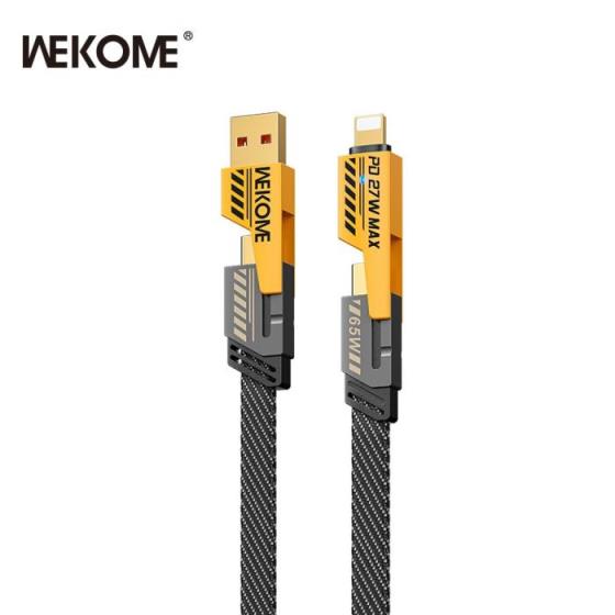 Charging Cable 4 in 1 WK 65W USB/TYPE-C to i6/TYPE-C Yellow 1.2m WDC-25