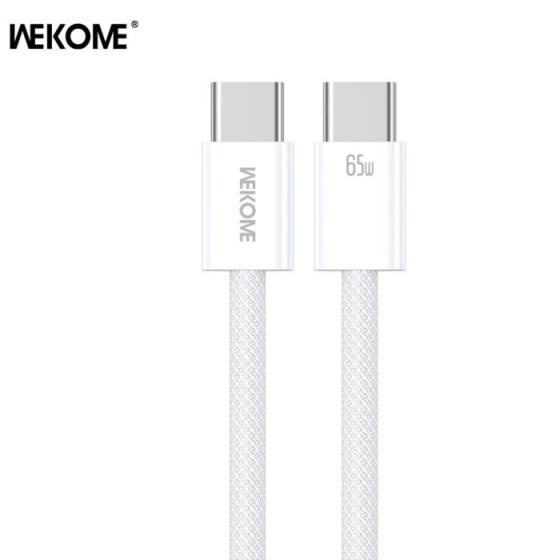 Charging Cable WK 65W TYPE-C/TYPE-C White 1m WDC-21